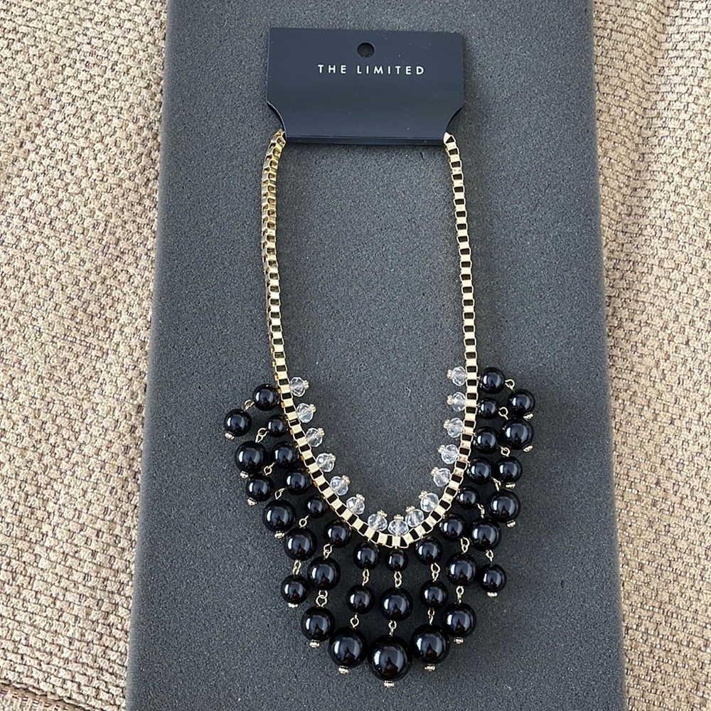 NWT the limited black bead statement necklace
